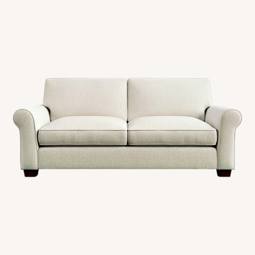 Used Pottery Barn Buchanan White Twill Buchanan Love Seat for sale on AptDeco