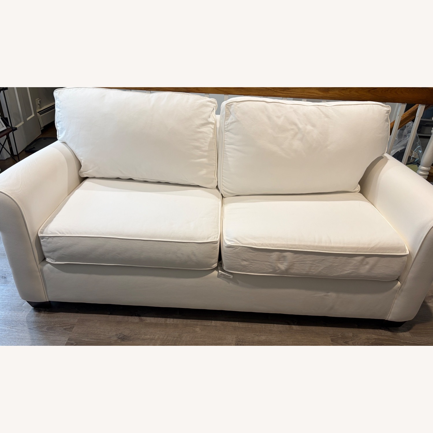 Pottery Barn Buchanan White Twill Buchanan Love Seat - image-4