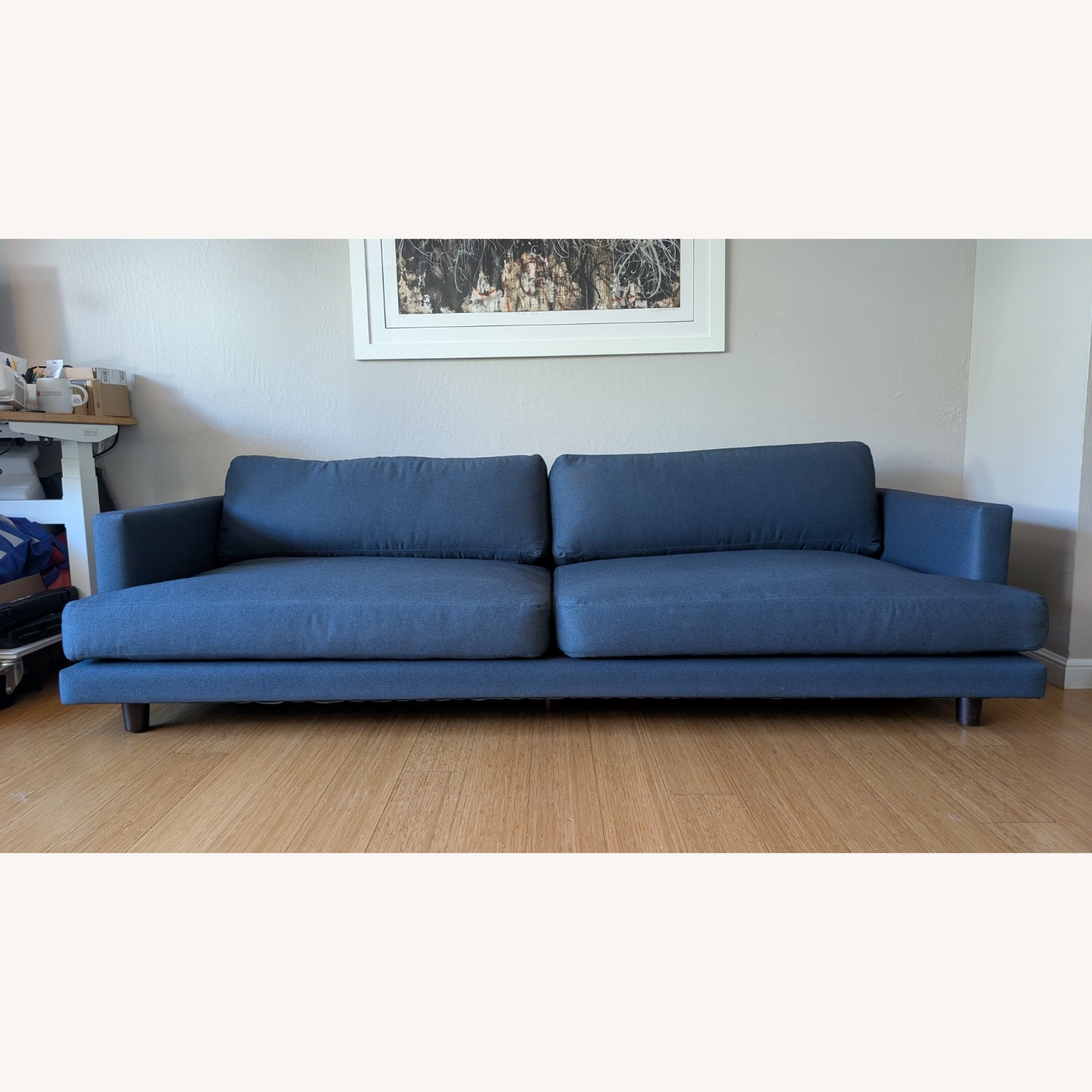 Knoll D'Urso Sofa 7.5' Indigo Hourglass Fabric - image-4