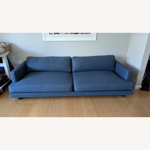 Used Knoll D'Urso Sofa 7.5' Indigo Hourglass Fabric for sale on AptDeco