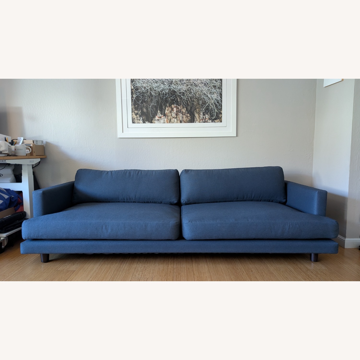 Knoll D'Urso Sofa 7.5' Indigo Hourglass Fabric - image-2
