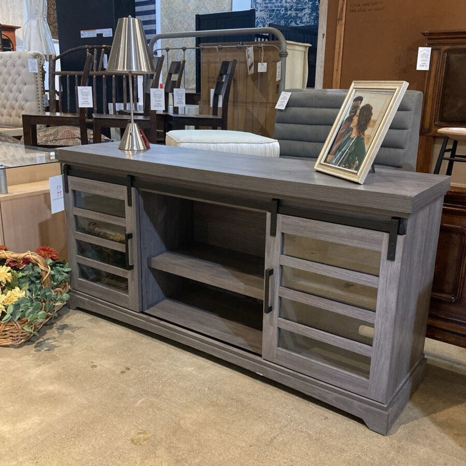 Bell'O Sliding Door Tv Stand Media Console - image-2