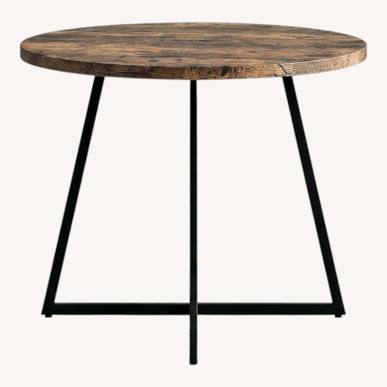 Round Wood Finish Style Top Dining Table - image-0