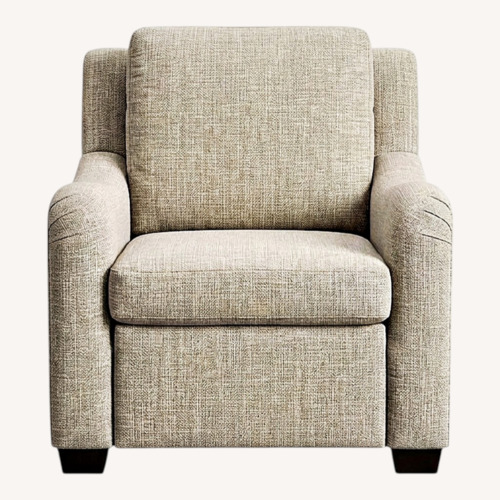 Used Traditional Suede Ottoman Gray for sale on AptDeco