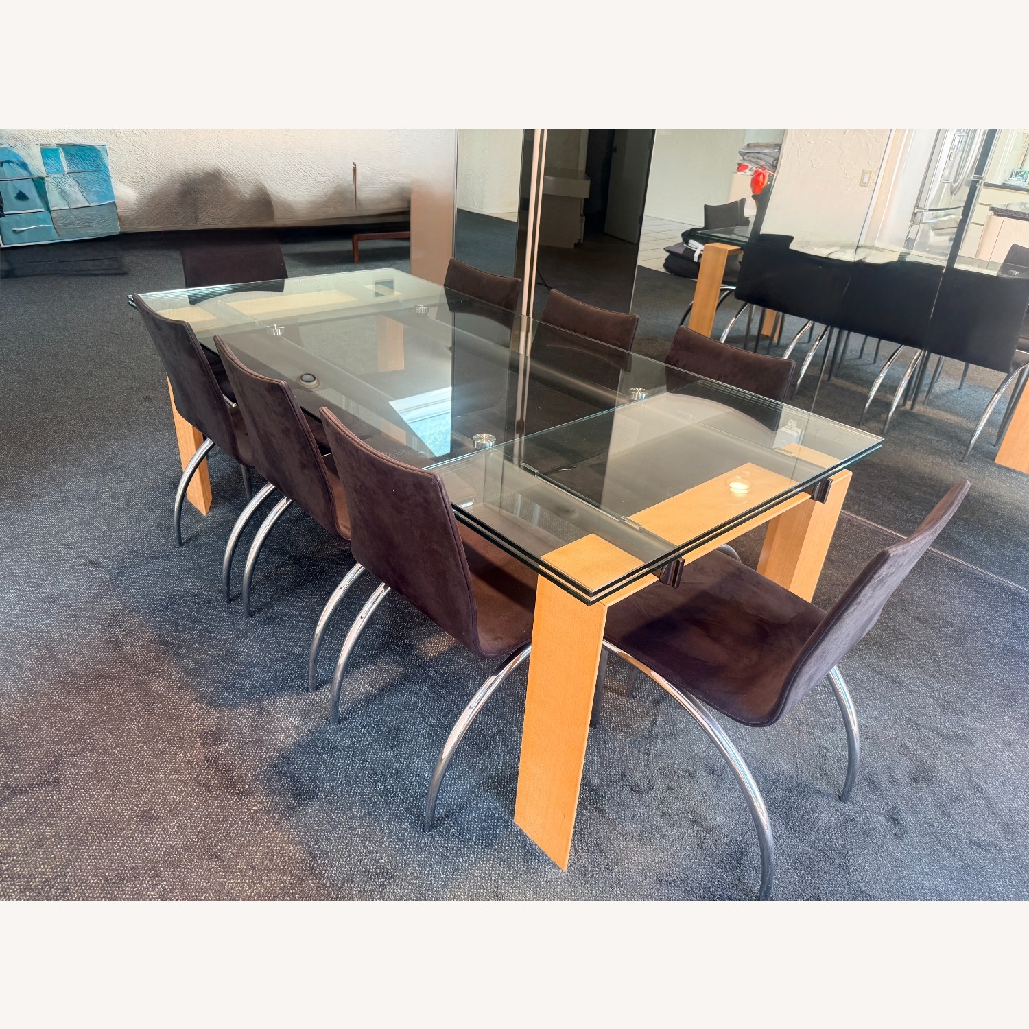 Elegant Glass Dinning Room Table Set - image-1