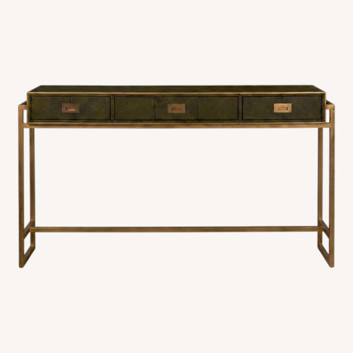 Used Coleman Shagreen Leaf Green 64" Console Table for sale on AptDeco