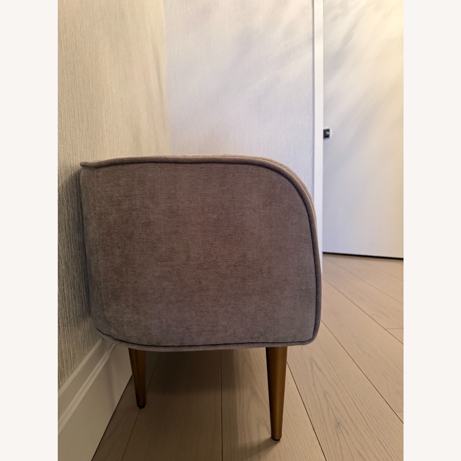 West Elm Dark Gray Fabric Bench - image-2