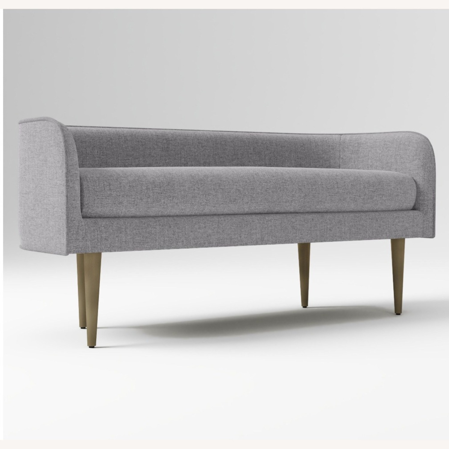 West Elm Dark Gray Fabric Bench - image-0