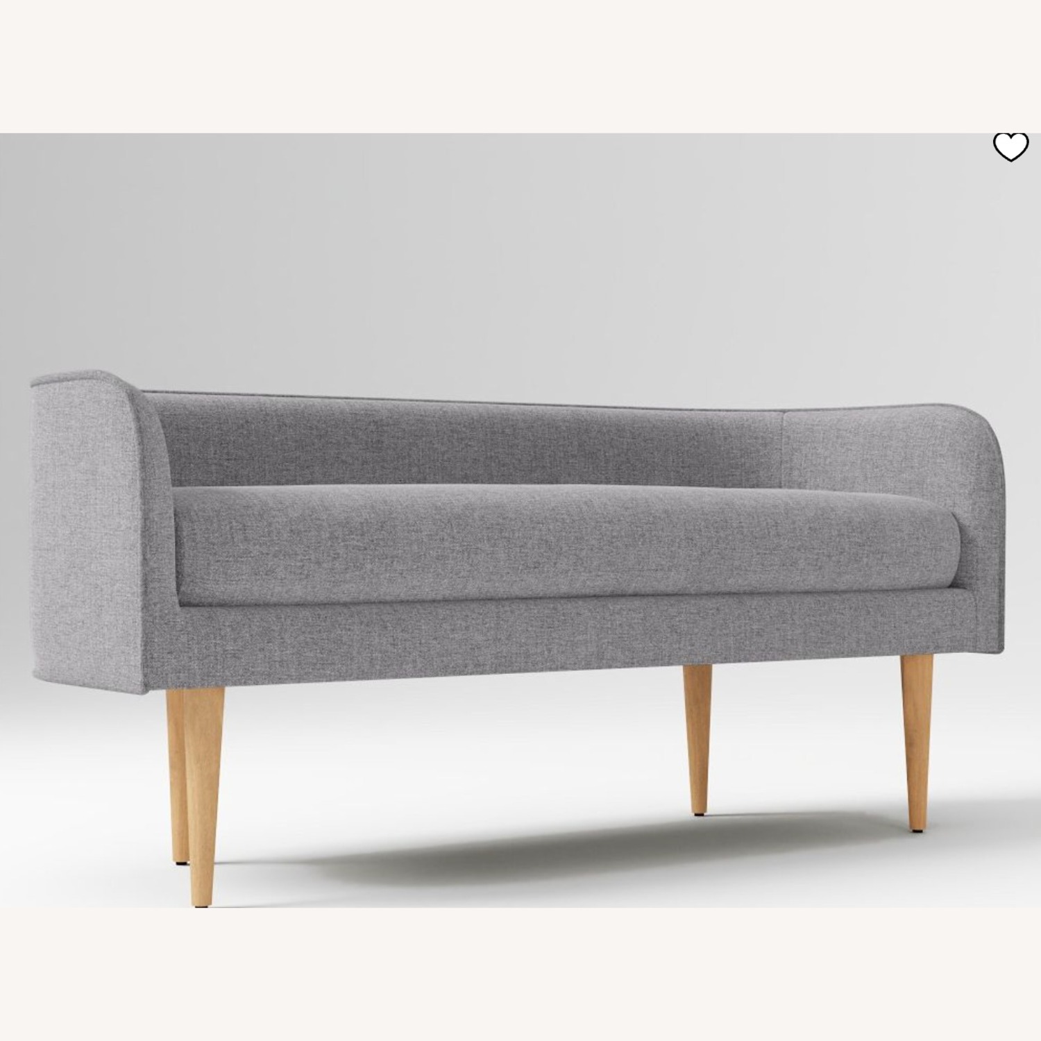 West Elm Dark Gray Fabric Bench - image-5