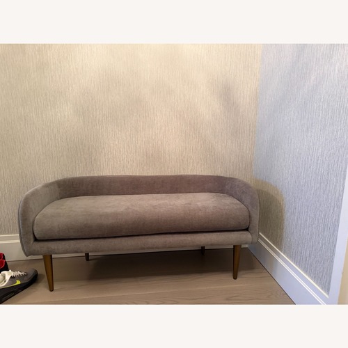 Used West Elm Dark Gray Fabric Bench for sale on AptDeco