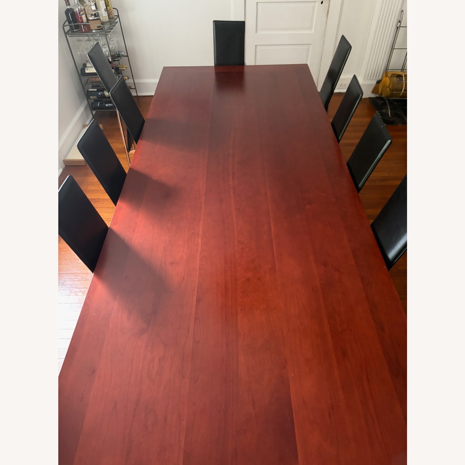 Wood Dining Table with 12 Leather Chairs - image-3
