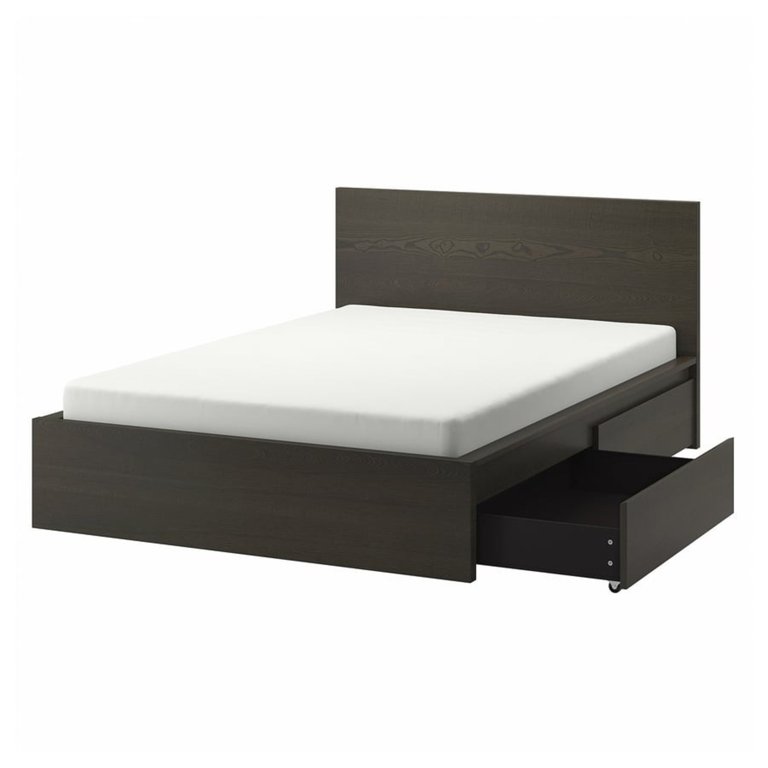 IKEA Dark Brown Wood Queen Bed - image-3