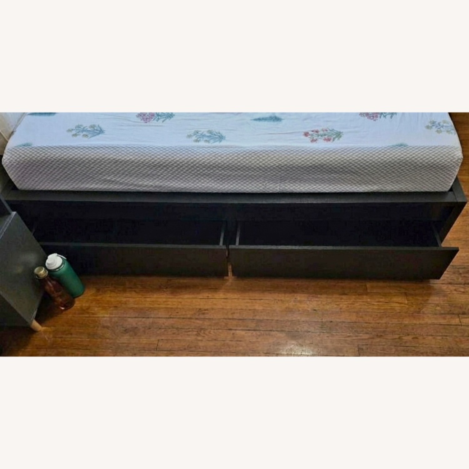 IKEA Dark Brown Wood Queen Bed - image-2
