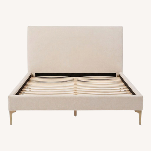 Used West Elm | Andes Queen Bed W Metal Legs for sale on AptDeco
