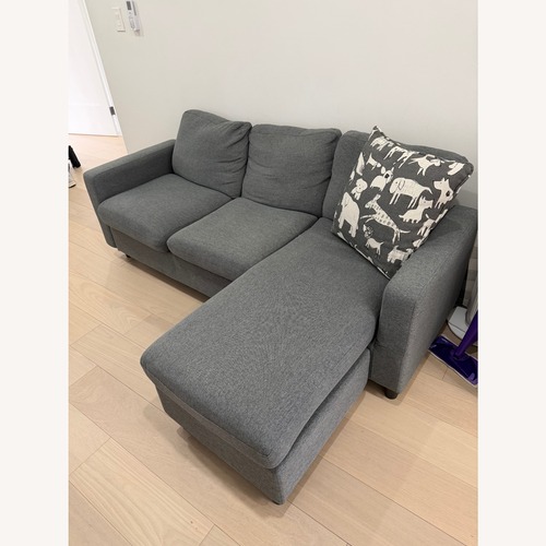 Used Dark Gray Fabric 2 Piece Sectional for sale on AptDeco