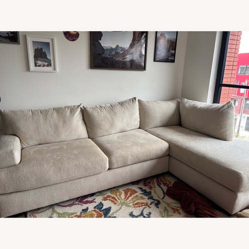 Used Marin White 2 Piece Sectional for sale on AptDeco