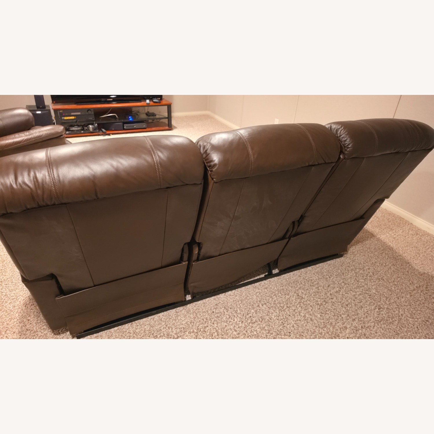 La-Z-Boy Dark Brown Leather 3+ Seater Sofa - image-3