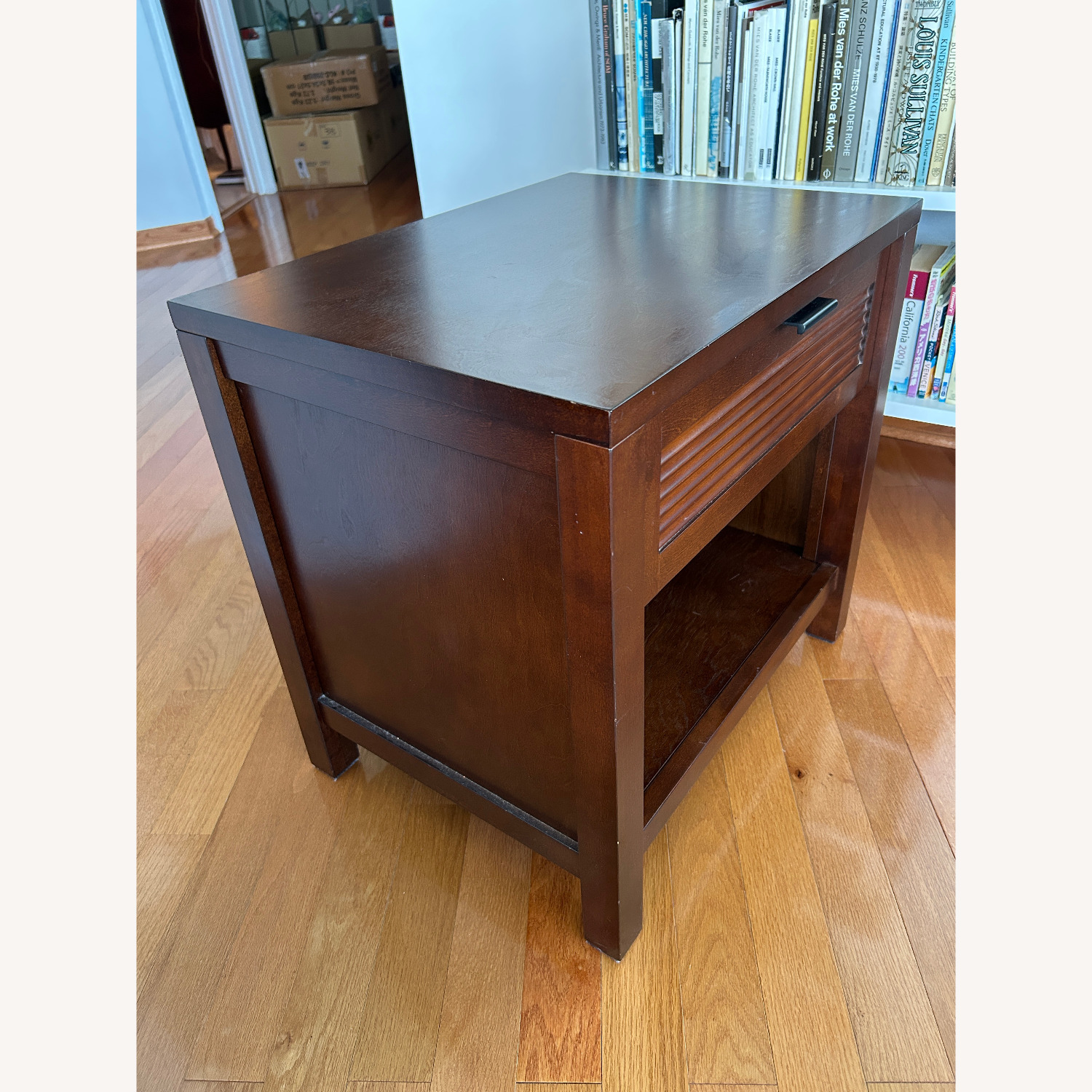 Crate & Barrel 2 Dark Brown Nightstands - image-4