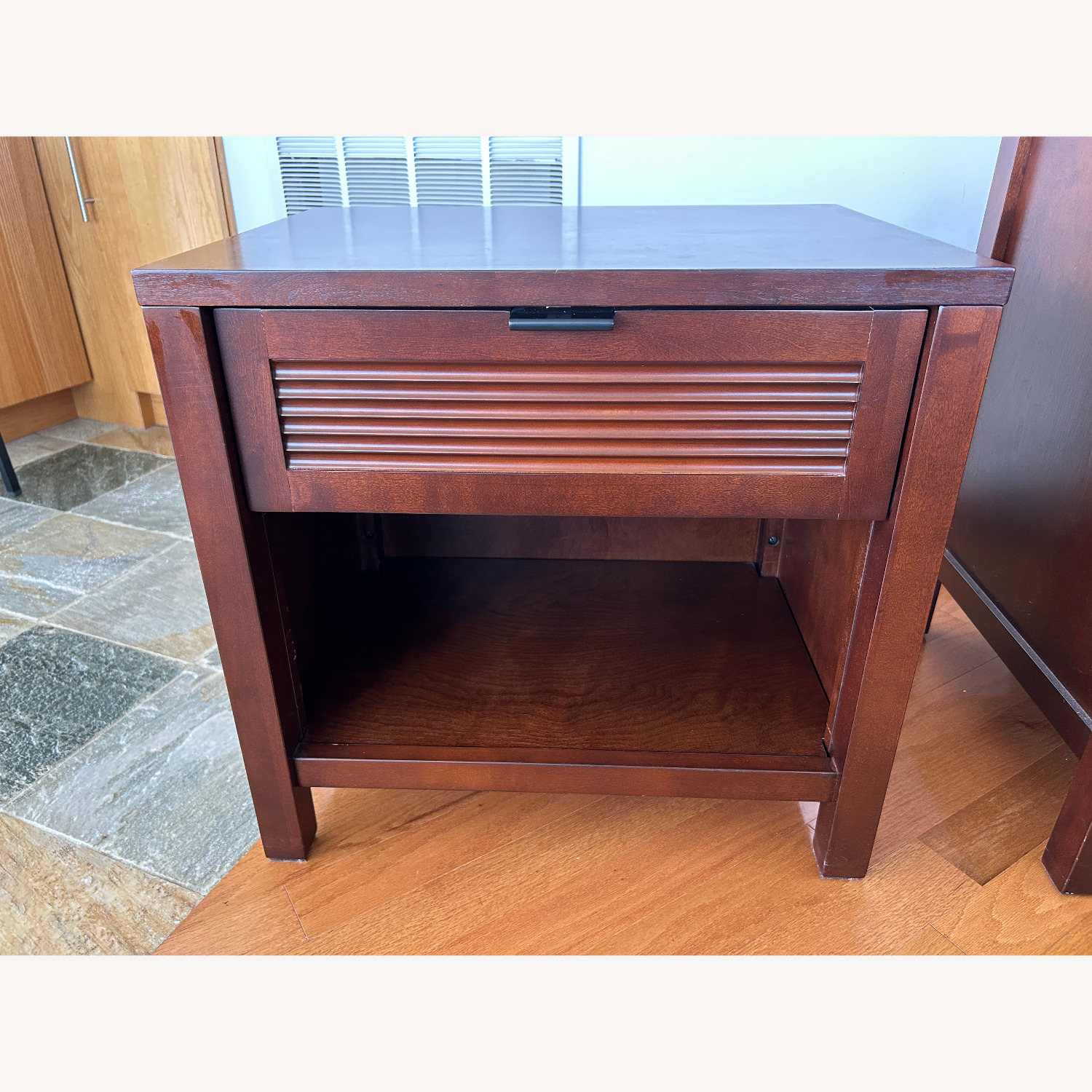 Crate & Barrel 2 Dark Brown Nightstands - image-2