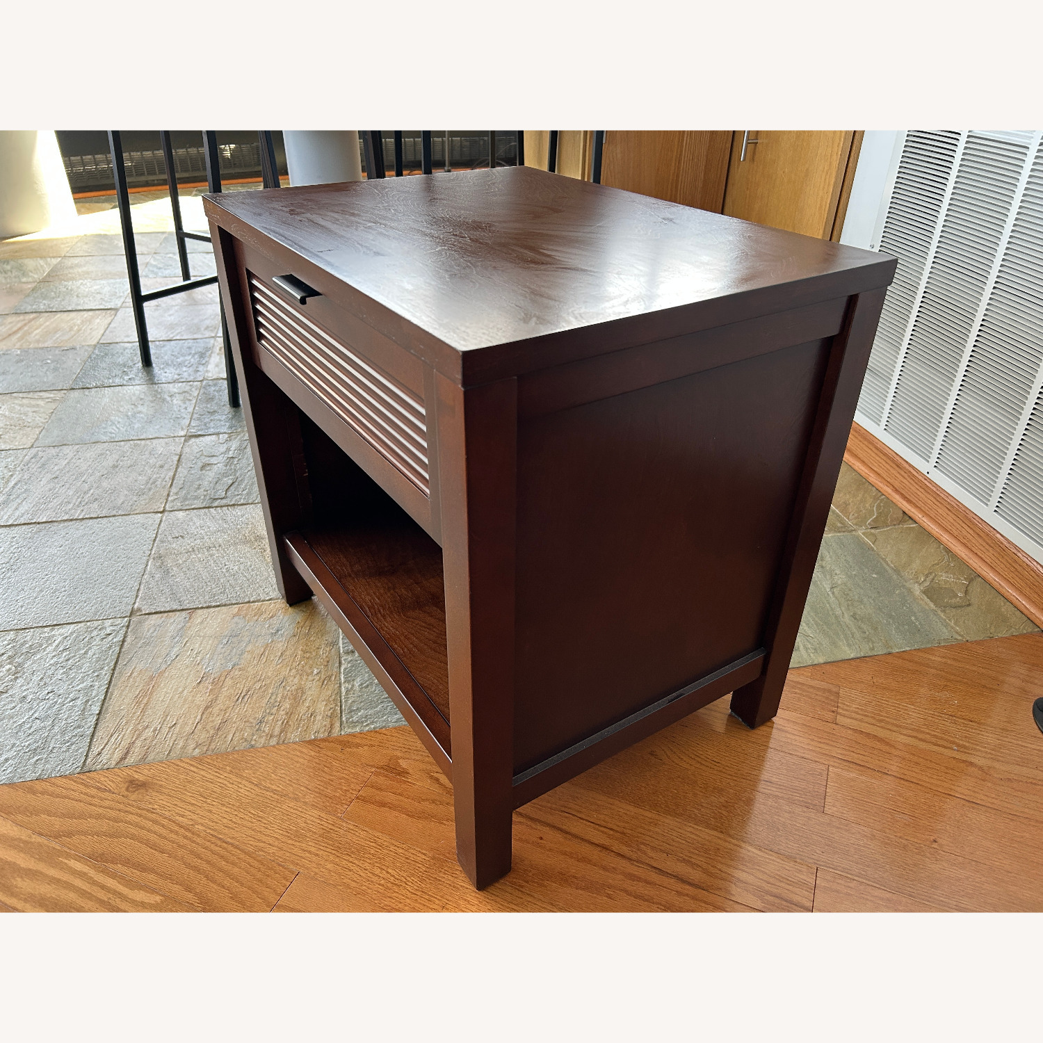 Crate & Barrel 2 Dark Brown Nightstands - image-3