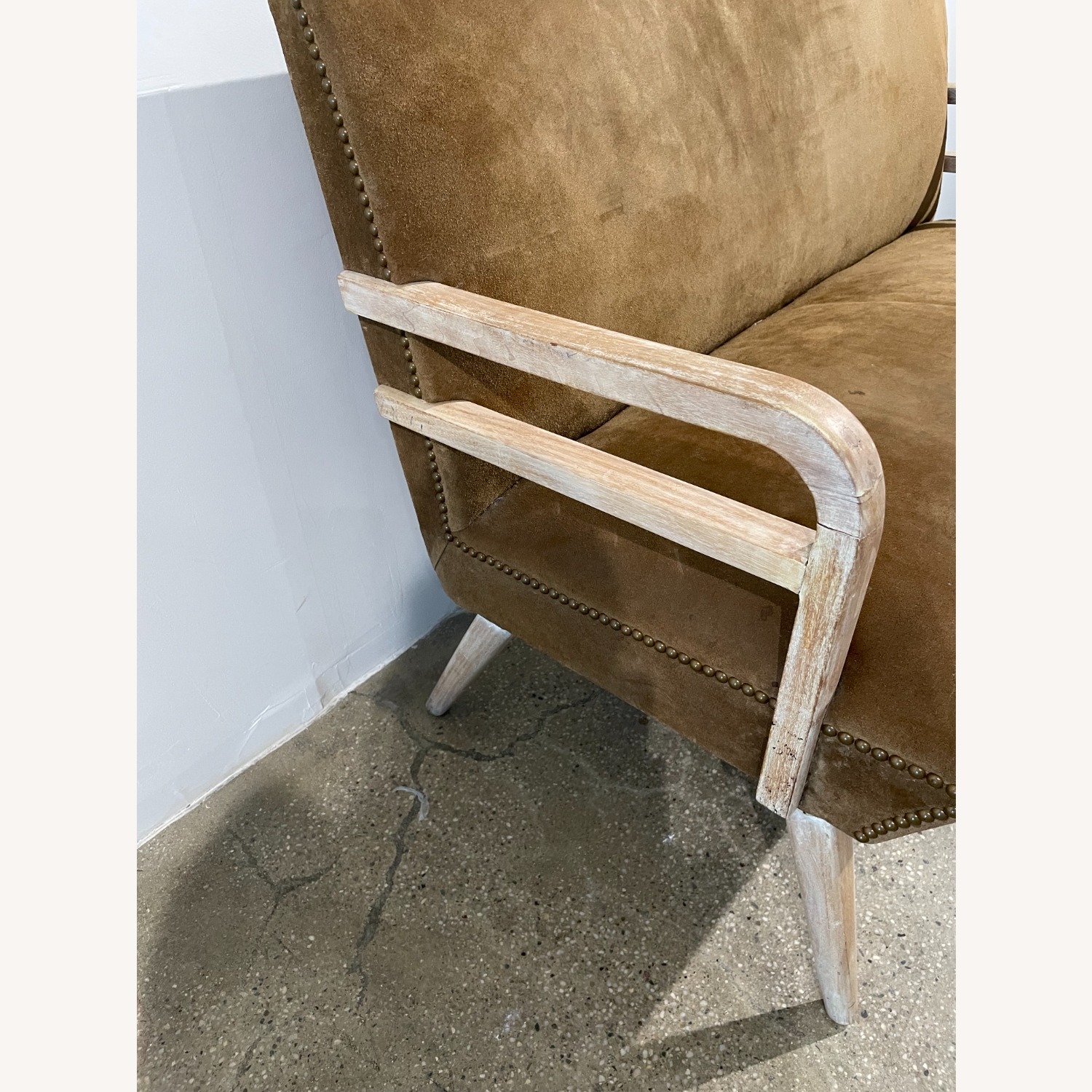 Vintage Russell Wright Inspired Suede Settee - image-5