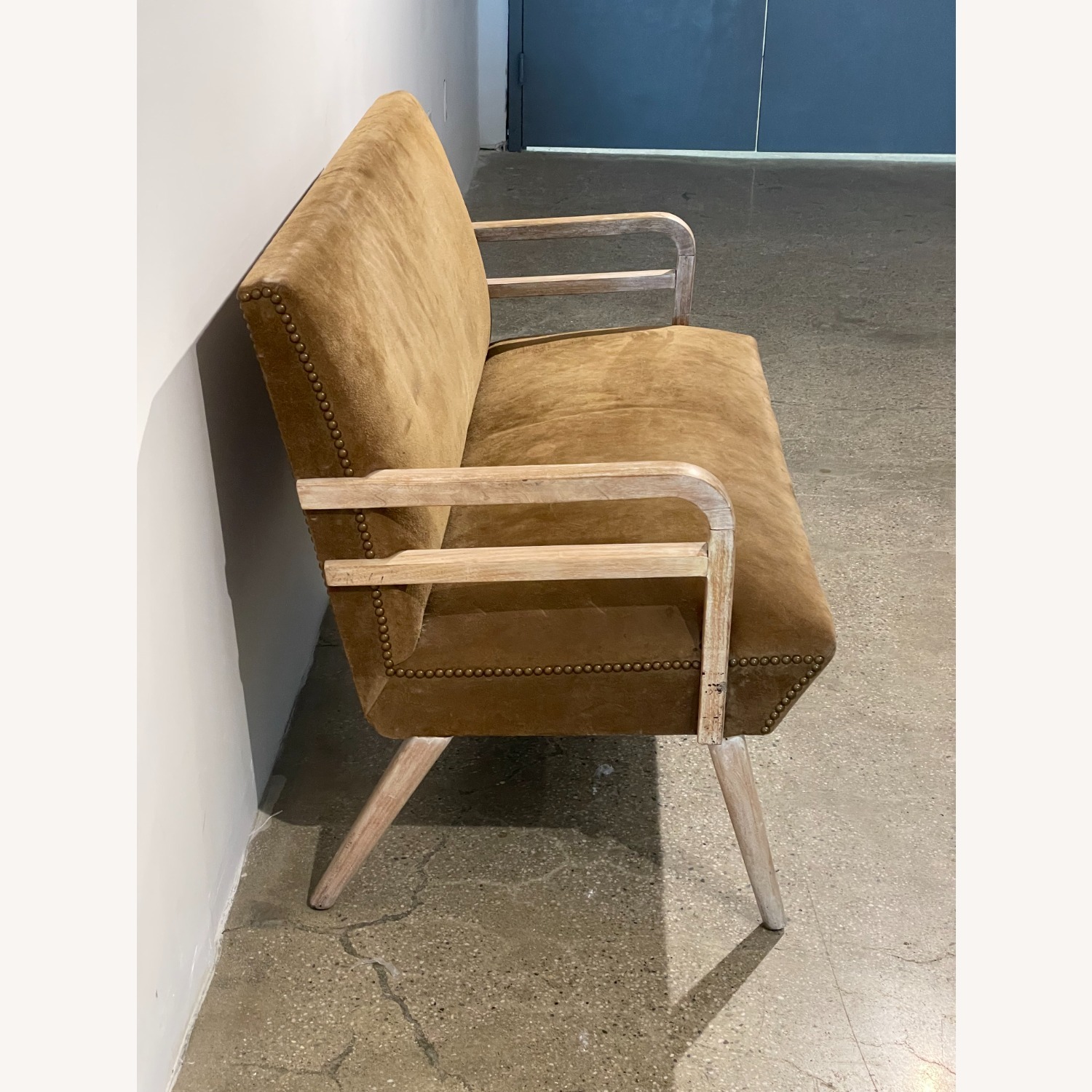Vintage Russell Wright Inspired Suede Settee - image-3