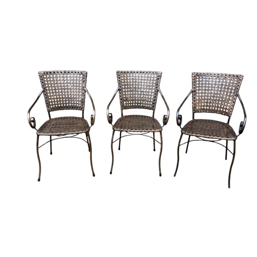 Used Vintage Wrought Iron Woven Rattan Chairs 1970s for sale on AptDeco