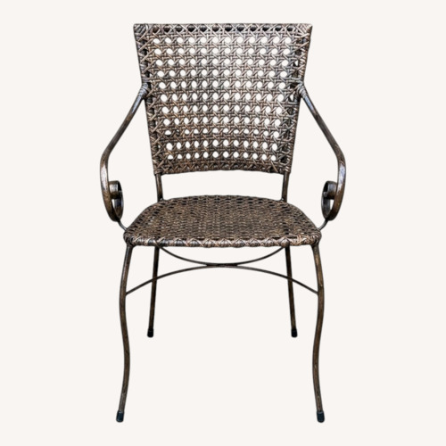 Used Vintage Wrought Iron Woven Rattan Chairs 1970s for sale on AptDeco