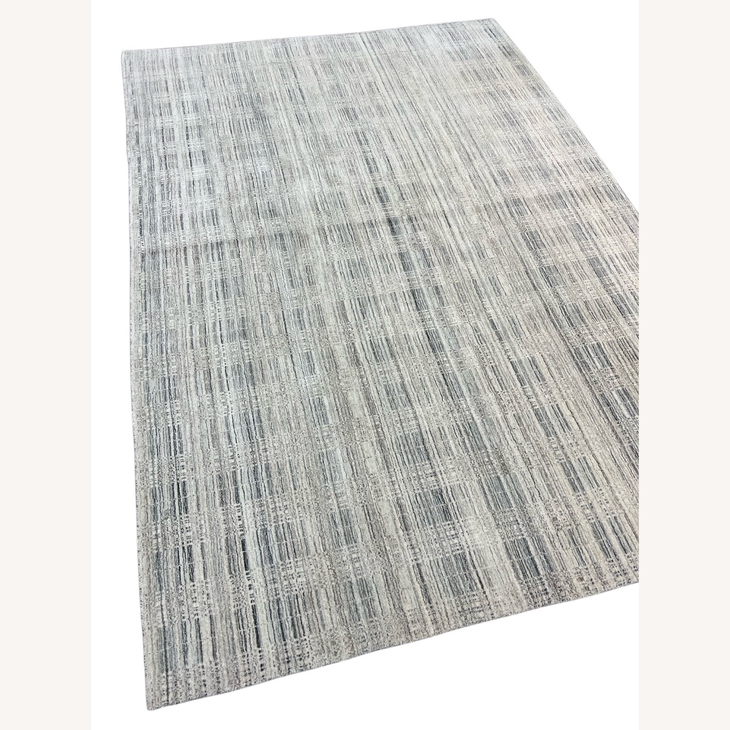 Light Gray Wool Area Rug 7' x 10' - image-2
