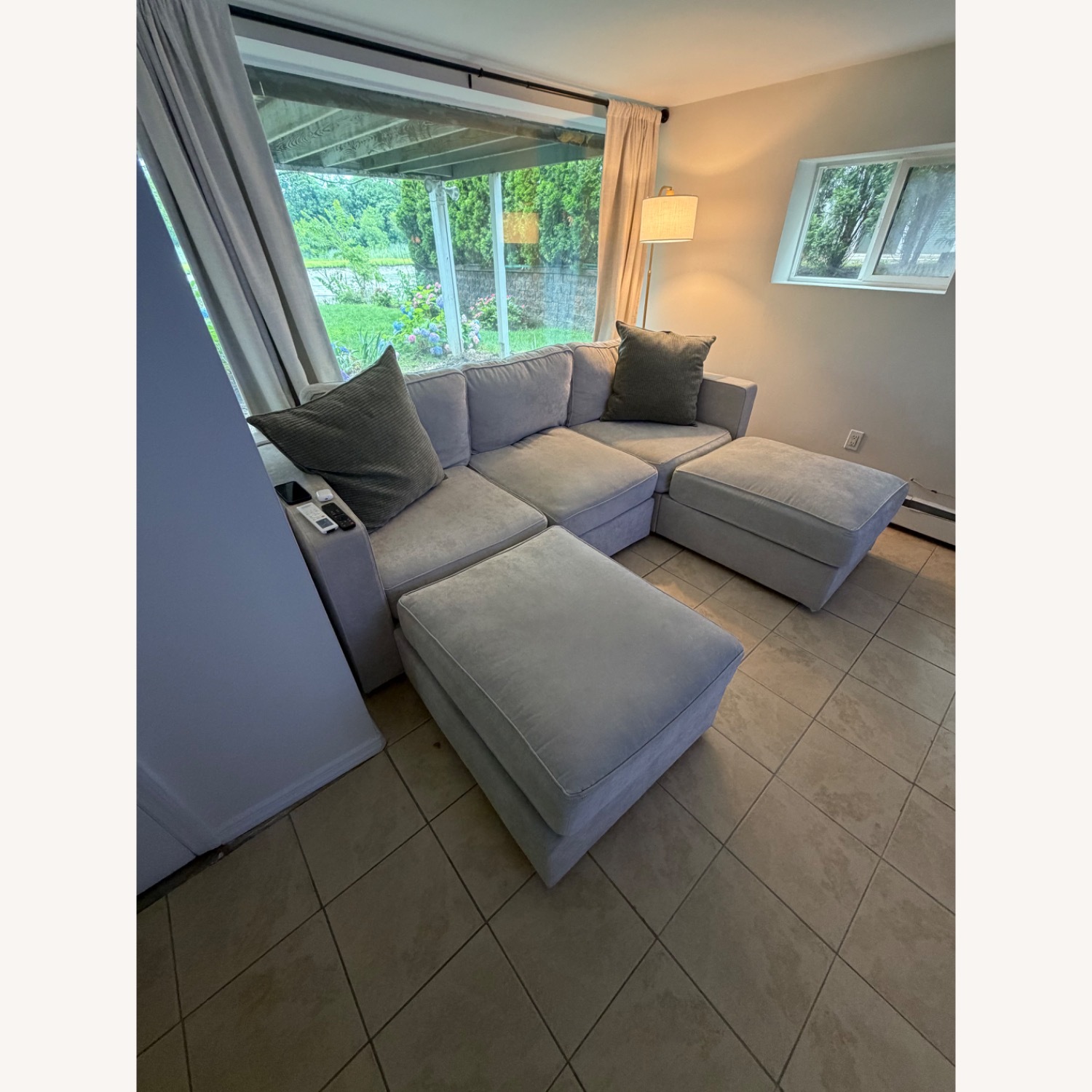 LoveSac Light Gray Fabric 3+ Piece Sectional - image-7