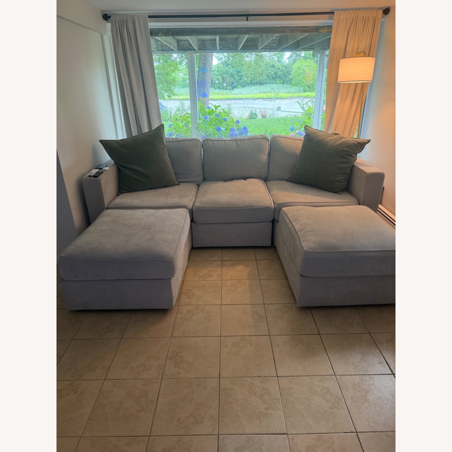 LoveSac Light Gray Fabric 3+ Piece Sectional - image-2