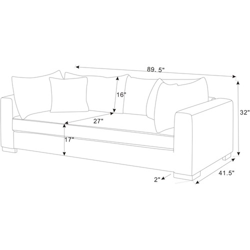 Used Comfortable 3-Seater Sofa – Dark Gray Corduroy for sale on AptDeco