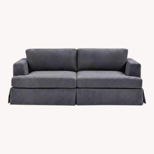 Used Comfortable 3-Seater Sofa – Dark Gray Corduroy for sale on AptDeco