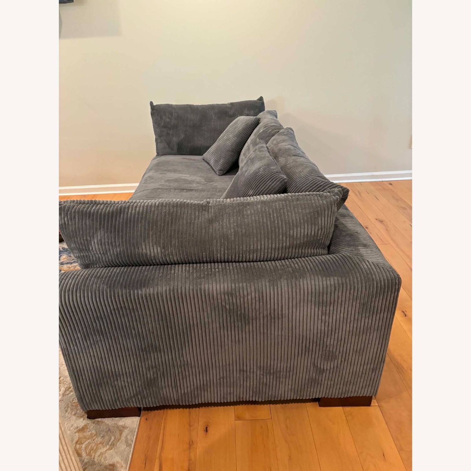 Comfortable 3-Seater Sofa – Dark Gray Corduroy - image-4