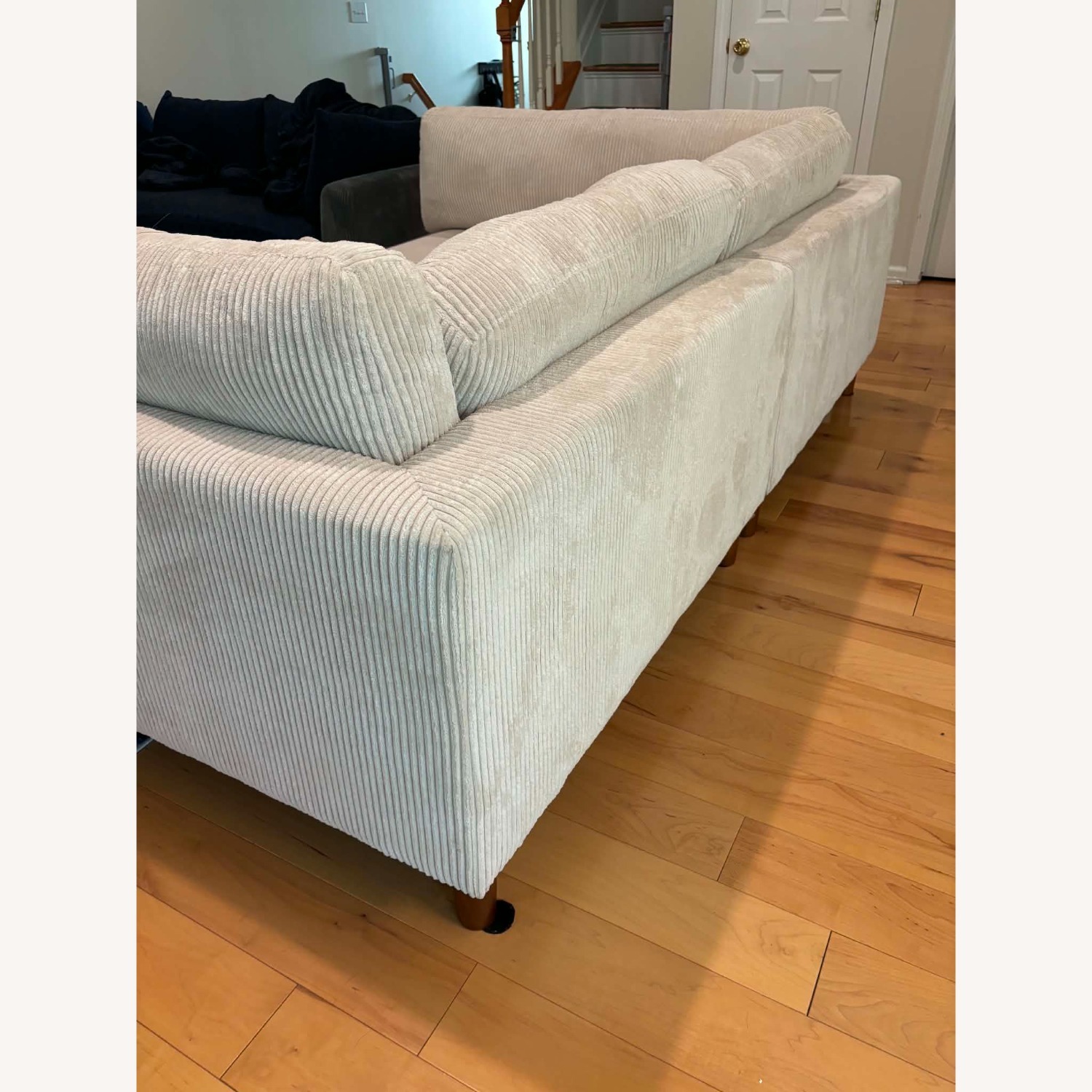 Assel 116'' Corduroy Natural Fabric 4+ Seater Sofa - image-4