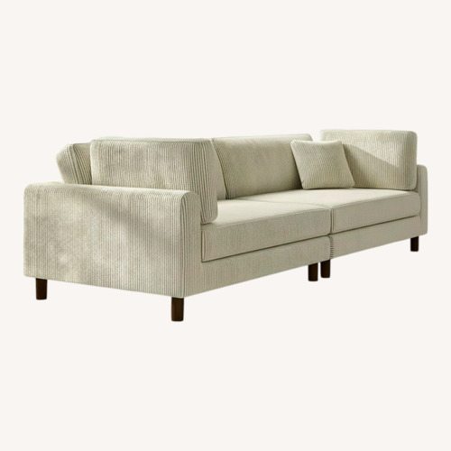 Used Assel 116'' Corduroy Natural Fabric 4+ Seater Sofa for sale on AptDeco