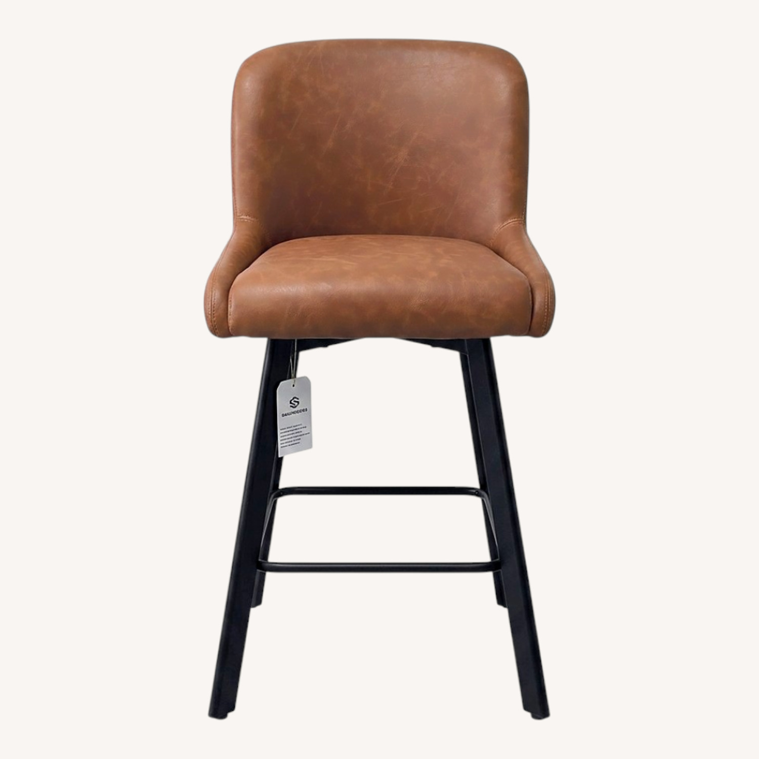 Amazon Dark Brown Faux Leather Stool - image-6