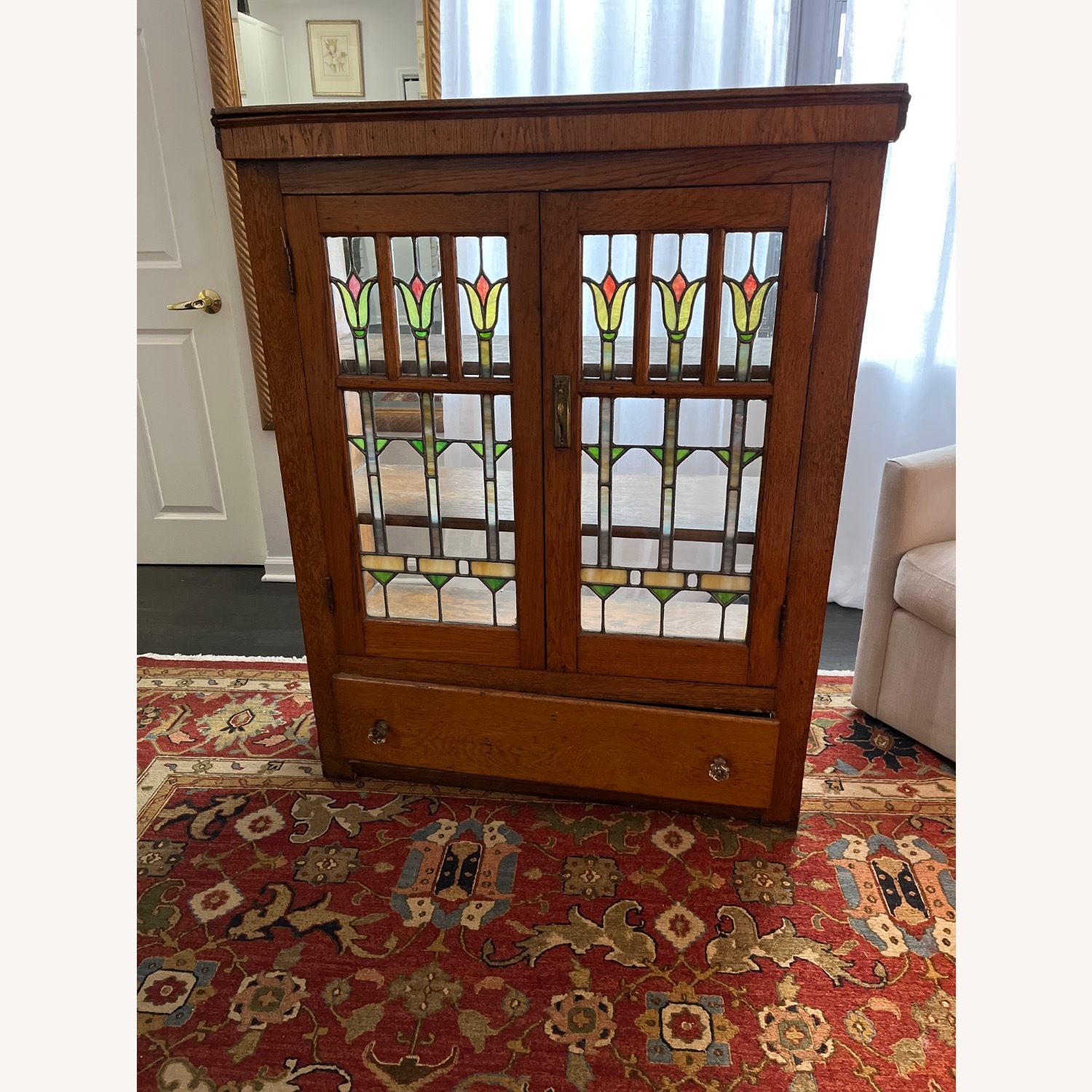 Cabinet With Stain Glass Doors - image-1