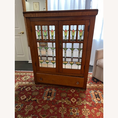 Used Cabinet With Stain Glass Doors for sale on AptDeco