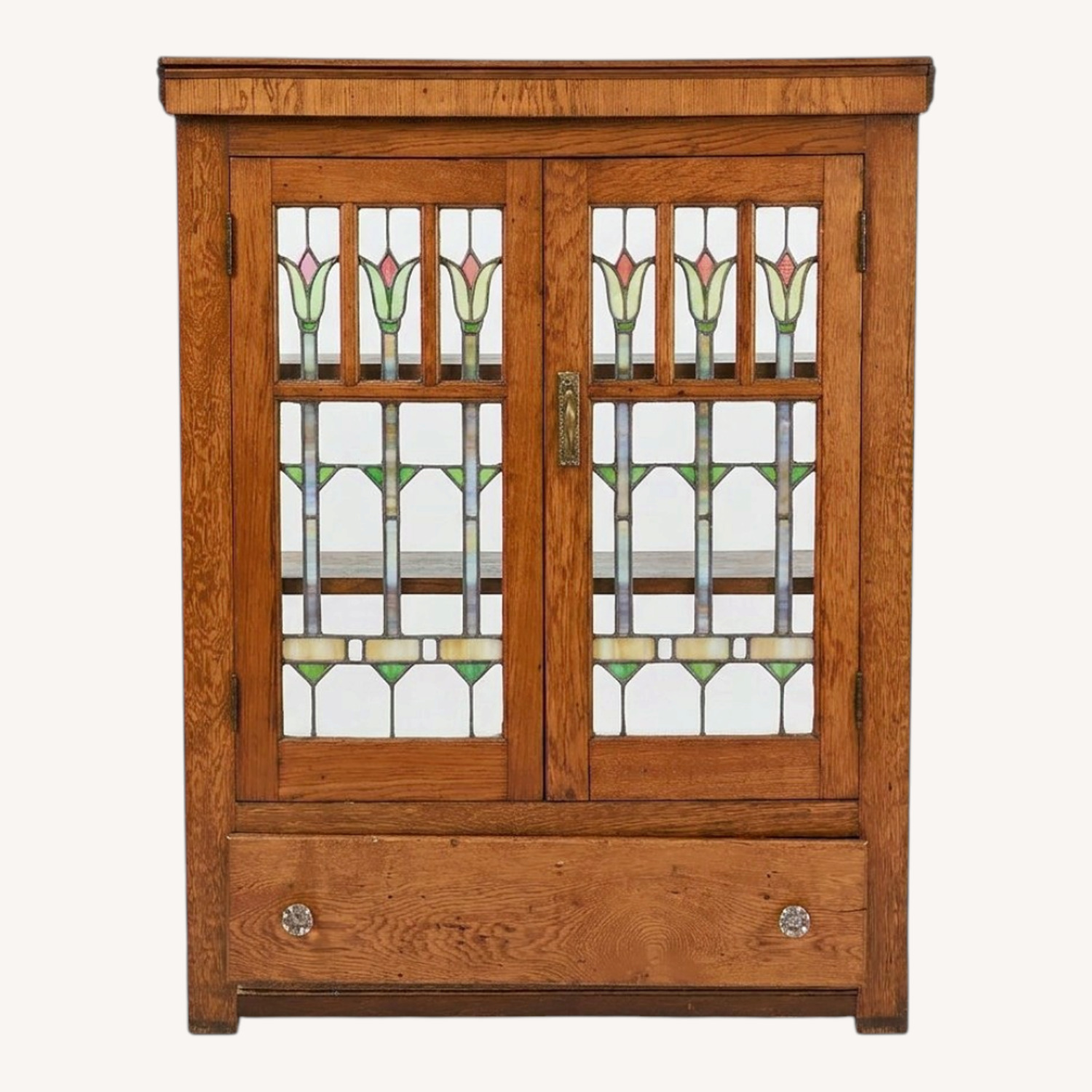 Cabinet With Stain Glass Doors - image-0