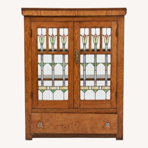Used Cabinet With Stain Glass Doors for sale on AptDeco