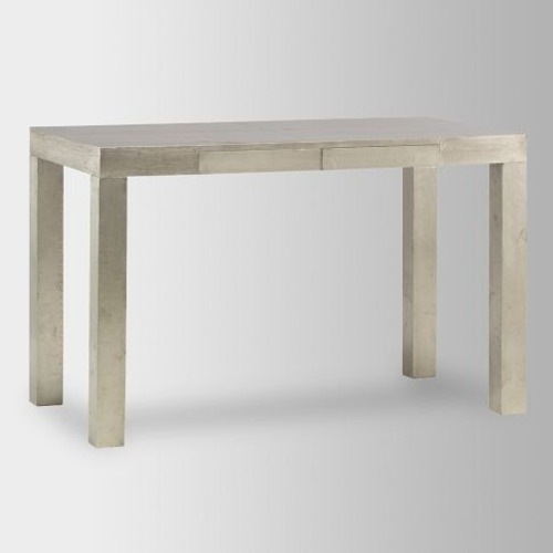 Used West Elm Silver/Bronze Wrapped Metal Desk for sale on AptDeco