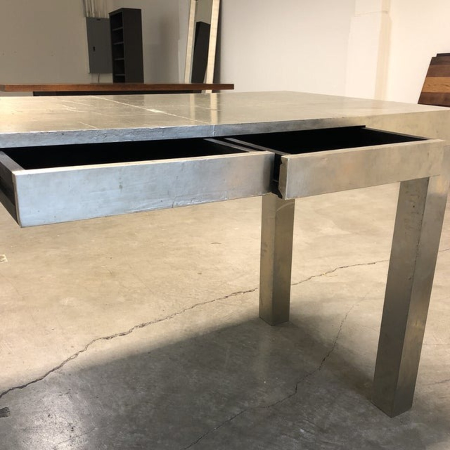 West Elm Silver/Bronze Wrapped Metal Desk - image-5