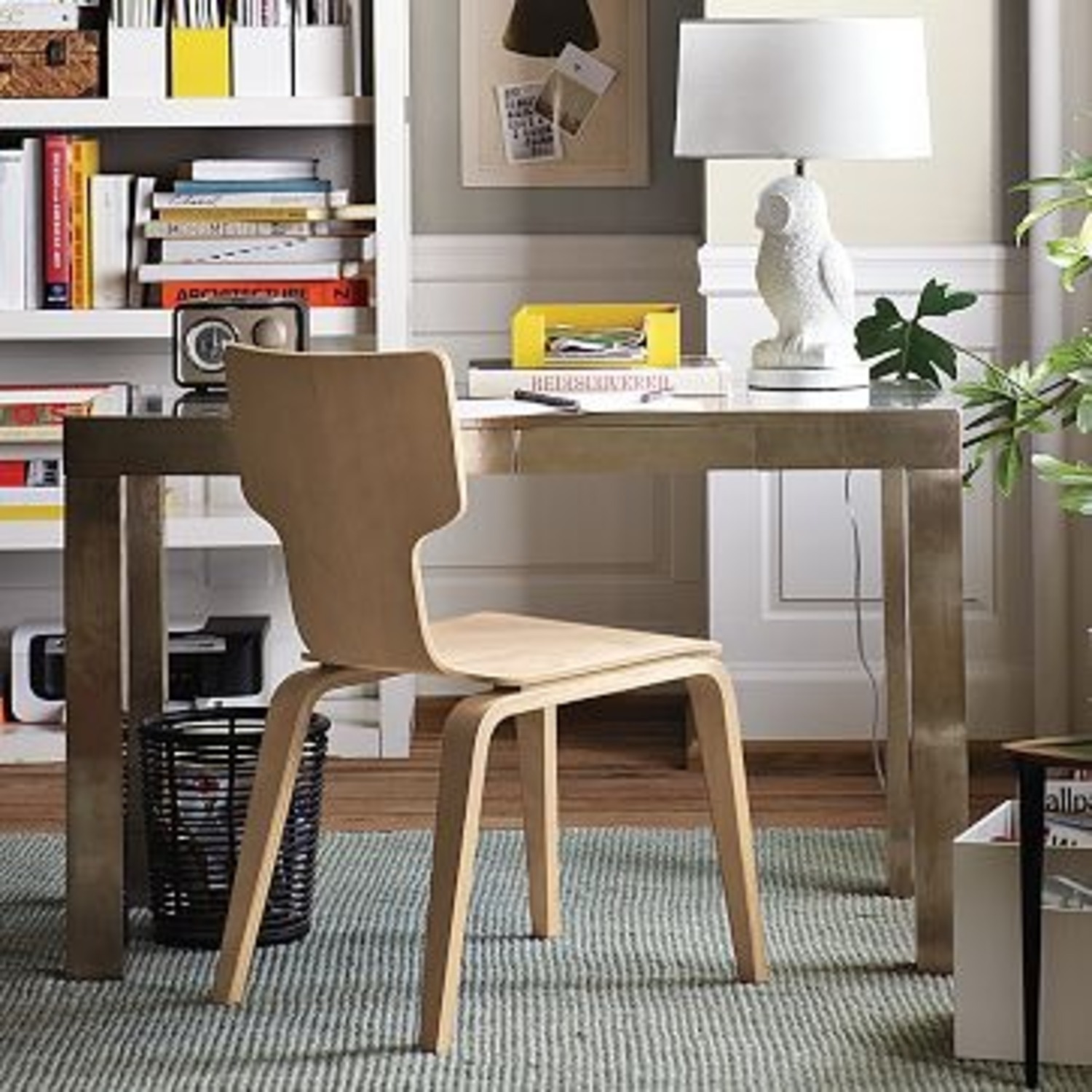 West Elm Silver/Bronze Wrapped Metal Desk - image-3