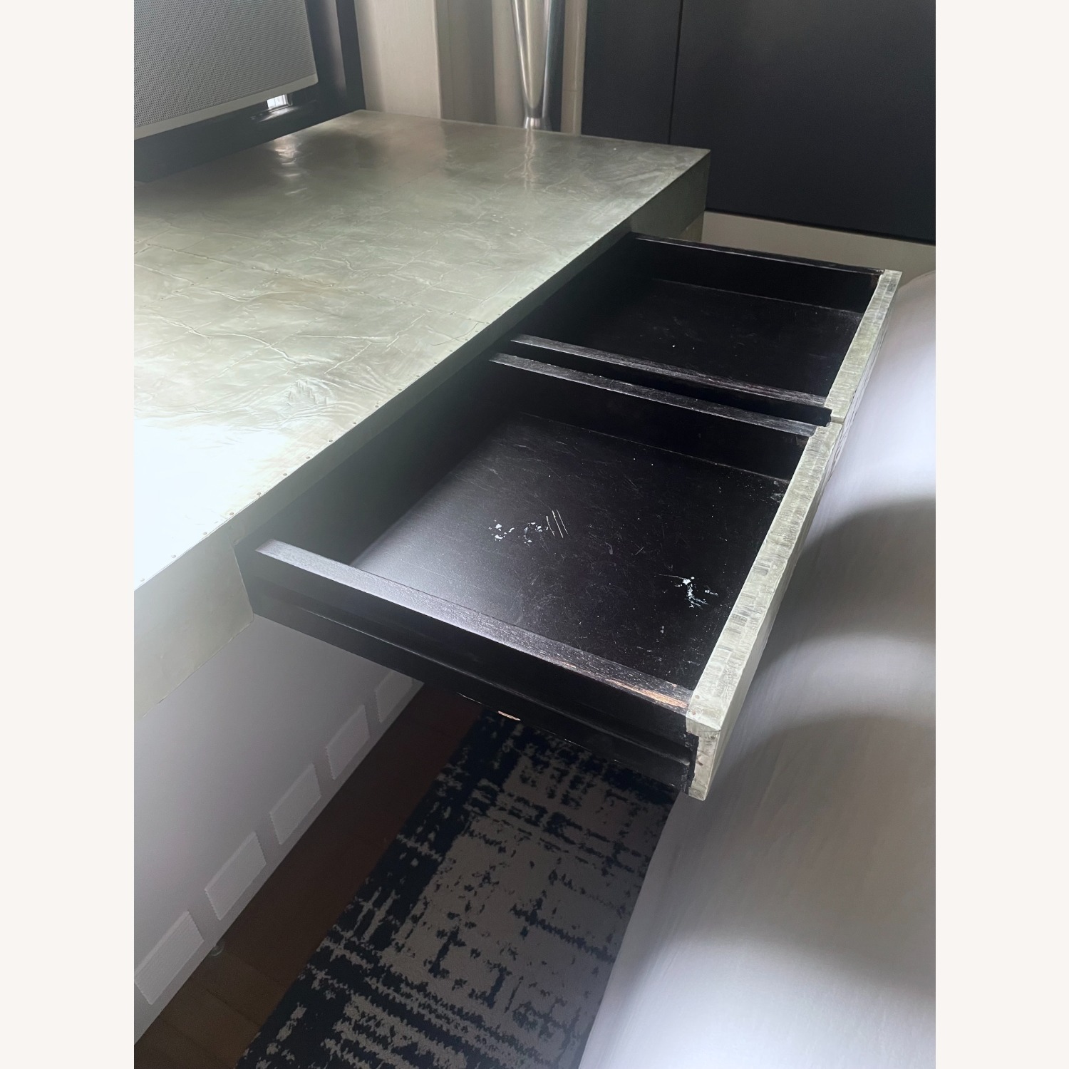 West Elm Silver/Bronze Wrapped Metal Desk - image-15