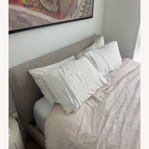 Used Article Light Gray Fabric Queen Bed for sale on AptDeco