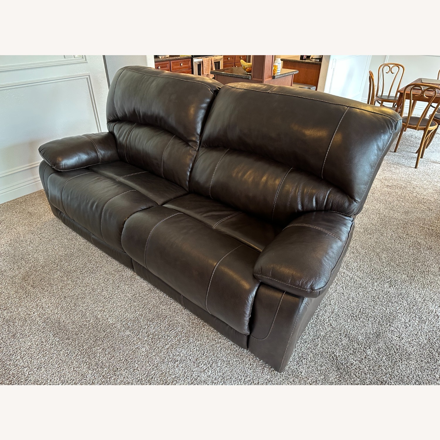 Ashley Furniture Hallstrung Leather Power Reclining Sofa - Dark Brown - image-2