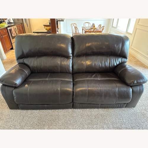 Used Ashley Furniture Hallstrung Leather Power Reclining Sofa - Dark Brown for sale on AptDeco