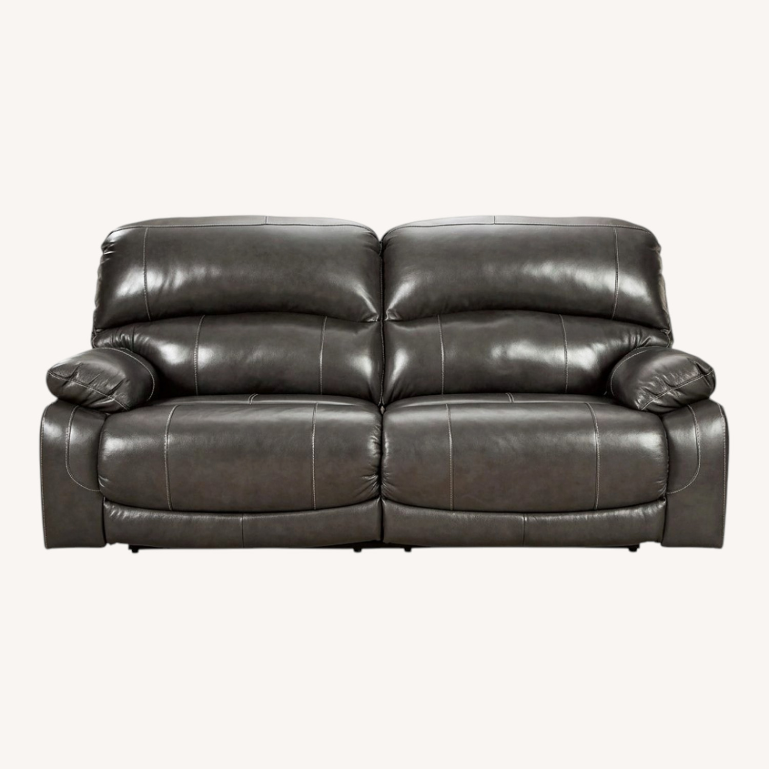 Ashley Furniture Hallstrung Leather Power Reclining Sofa - Dark Brown - image-0