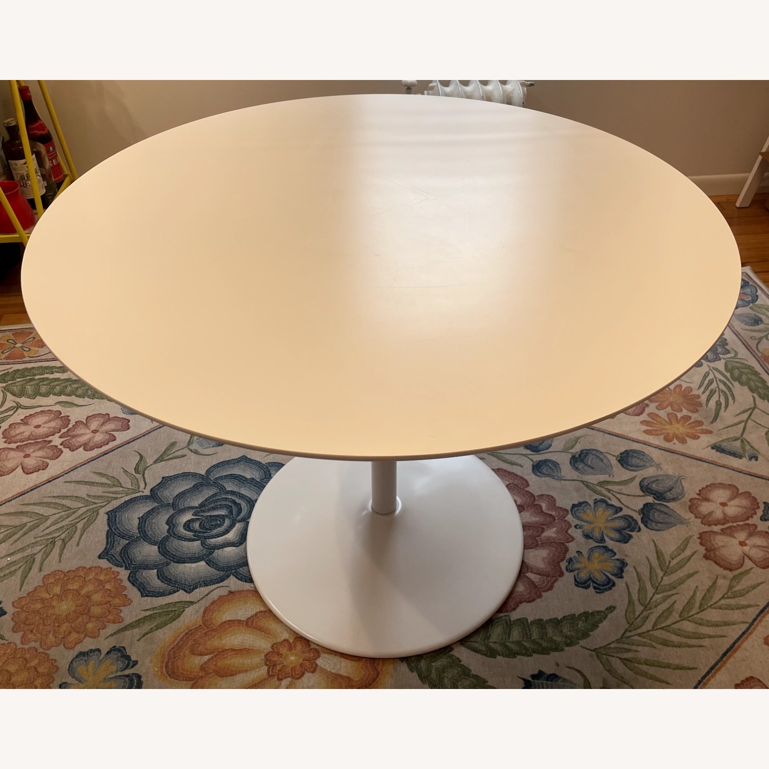 White Tulip Table w/ White Metal Base - image-2